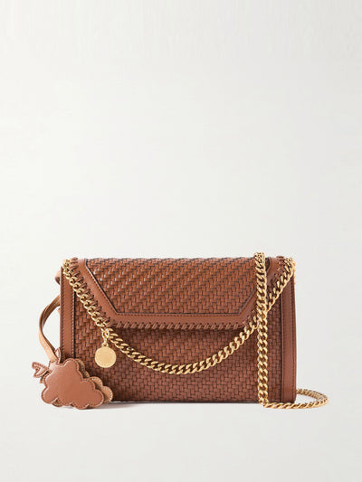 Stella Mccartney Falabella mini woven vegetarian leather shoulder bag at Collagerie