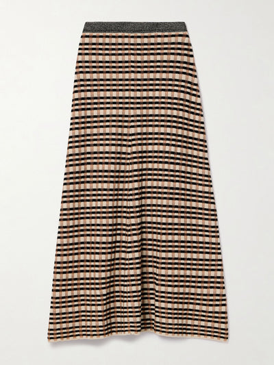 Ulla Johnson Amal checked jacquard-knit maxi skirt at Collagerie