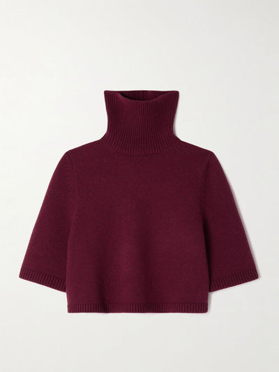 Alaïa Cropped cashmere-blend turtleneck sweater at Collagerie