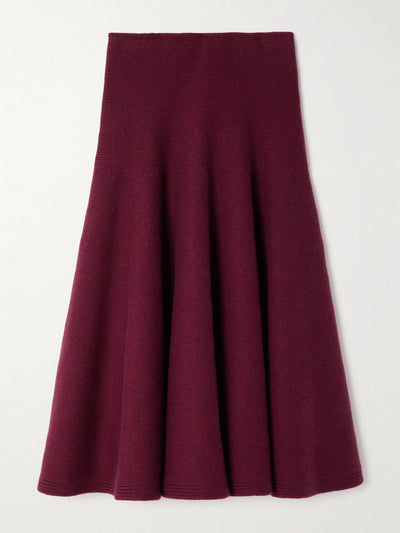 Alaïa Pleated knitted cashmere-blend midi skirt at Collagerie
