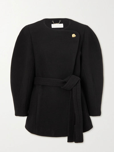 Chloé Belted wool-blend jacket at Collagerie