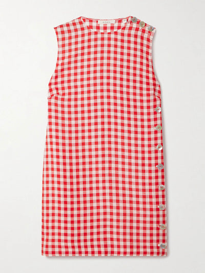 Dôen Coraline gingham woven mini dress at Collagerie