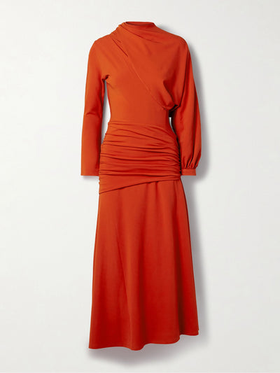 Johanna Ortiz Inspiring Hearts convertible one-sleeve gathered stretch-jersey maxi dress at Collagerie