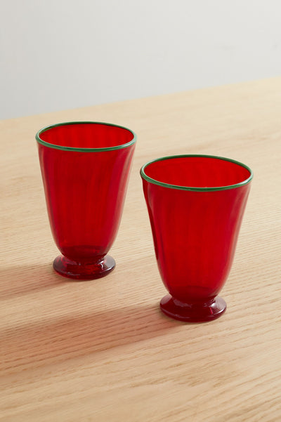 LA DOUBLEJ Red Murano glasses (set of 2) at Collagerie