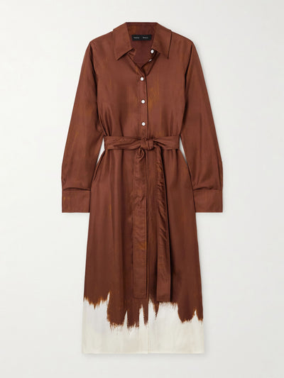 Proenza Schouler Amaya belted silk satin-twill dress at Collagerie