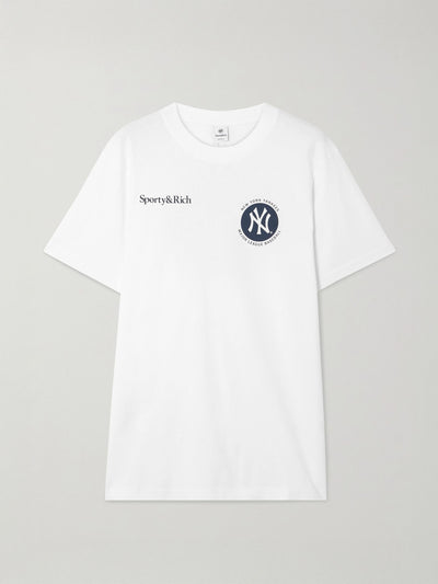 Sporty & Rich X New York Yankees Printed cotton-jersey T-shirt at Collagerie