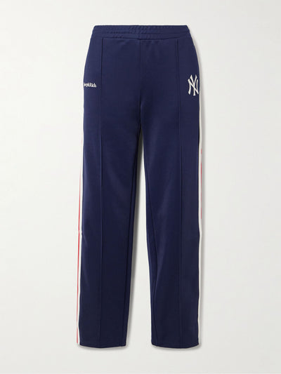Sporty & Rich X New York Yankees Serif striped embroidered jersey track pants at Collagerie