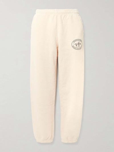Sporty & Rich Riding Club printed cotton-jersey tapered sweatpants at Collagerie