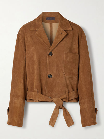 Stouls Alfi belted cropped suede jacket at Collagerie