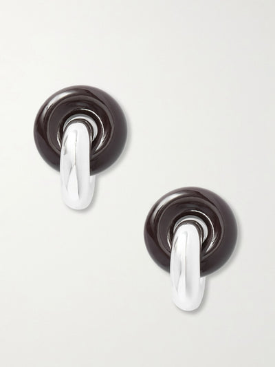 Uncommon Matters Cumulus silver, wood and lacquer earrings at Collagerie