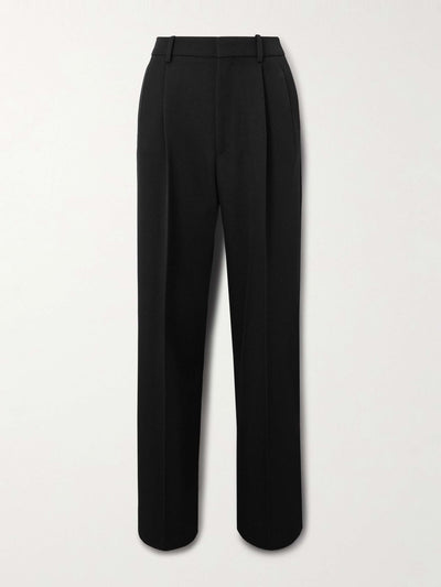 Victoria Beckham Grain de poudre wool pleated wide-leg pants at Collagerie