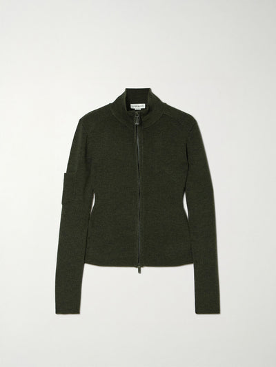 Victoria Beckham Merino wool-blend zip-up sweater at Collagerie