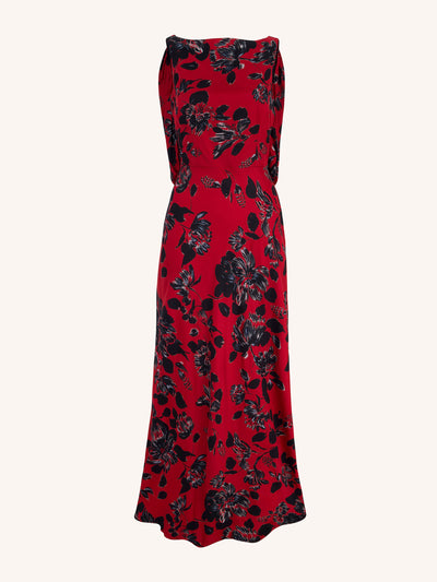 Emilia Wickstead Nefeli dress in black floral printed twill at Collagerie