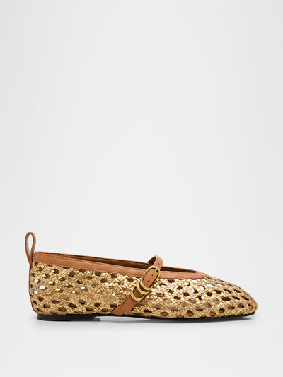 Rag & Bone Spire raffia Mary Jane ballet flats at Collagerie