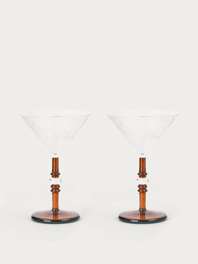 Neptune Thurloe amber coupe glasses (set of 2) at Collagerie