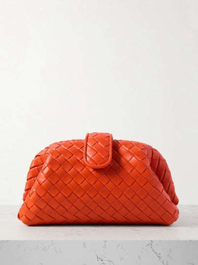 Bottega Veneta Lauren 1980 Teen small intrecciato leather clutch at Collagerie