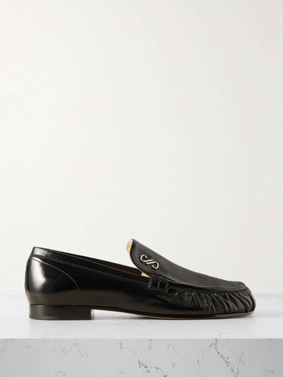 Proenza Schouler Park embellished glossed textured-leather loafers at Collagerie