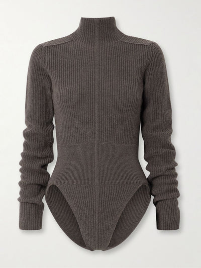 Rick Owens Headon knitted cashmere and wool-blend turtleneck bodysuit at Collagerie