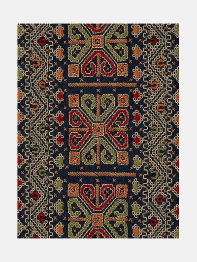 Namay Samay Dimintri Style 1 embroidered textile in Deep Blue at Collagerie