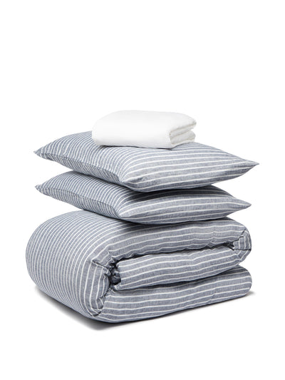 Bedfolk Stripe linen bedding bundle at Collagerie