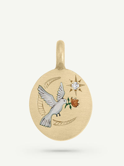 Cece Jewellery Dove and rose charm at Collagerie