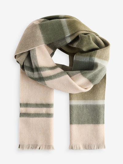 Barbour Rosefield tartan check lambswool scarf at Collagerie