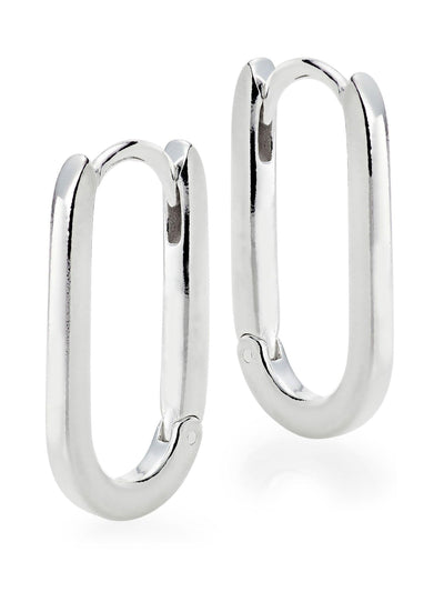 Beaverbrooks Sterling rectangular hoop earrings at Collagerie