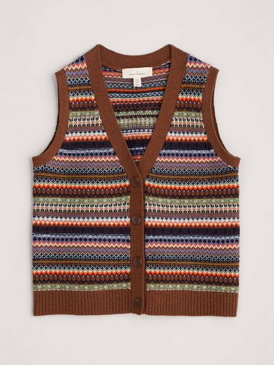 Seasalt Cornwall Percella Cove Fair Isle waistcoat vest at Collagerie