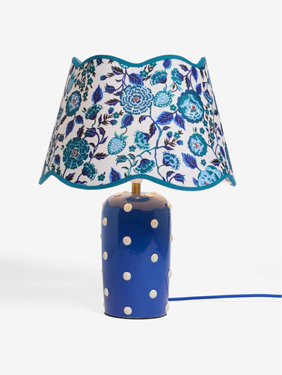 Cath Kidston Blue Strawberry Garden scallop spot table lamp at Collagerie