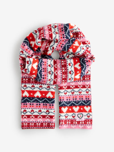 Cath Kidston Pink Fair Isle pattern scarf at Collagerie