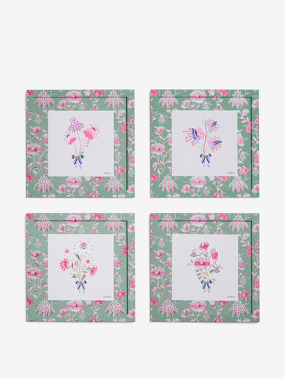 Cath Kidston Green floral wall art (set of 4) at Collagerie