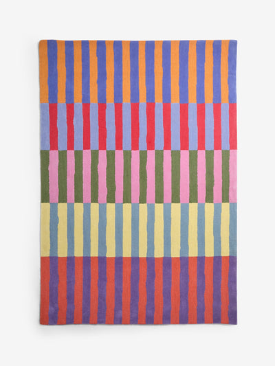Next Eleanor Bowmer multi-stripe wool tufted rug at Collagerie