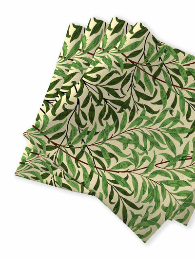 William Morris Gallery Green Willow Boughs cotton napkins (set of 4) at Collagerie