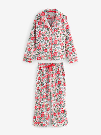 Cath Kidston Red rose button through 100% cotton pyjamas at Collagerie