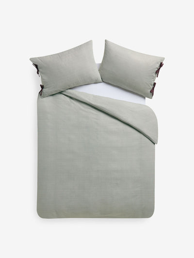 Made Green ansel stripe 100% cotton duvet cover and pillowcase set at Collagerie