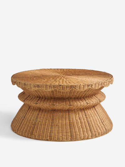 Next Natural rattan scallop storage coffee table at Collagerie