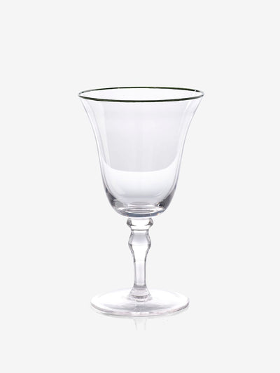 Nina Campbell Green-rim Meadow wine glasses (set of 4) at Collagerie