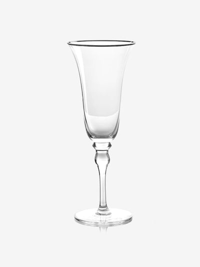 Nina Campbell Green-rim Meadow champagne glass flutes (set of 4) at Collagerie
