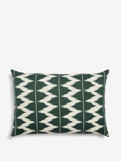Next Teal blue global zig zag cushion at Collagerie
