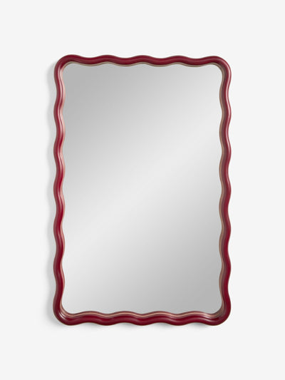 Next Red wooden wavy wall mirror at Collagerie