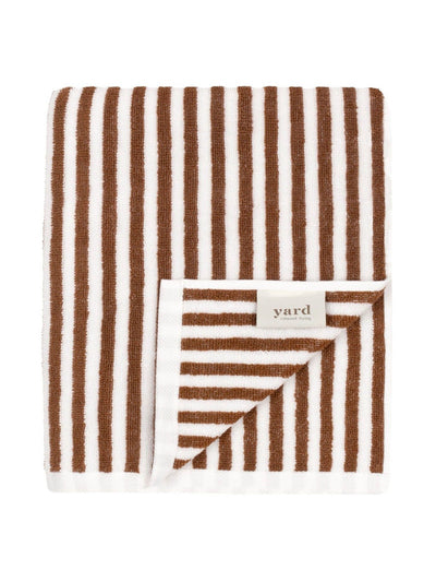 Next Yard pecan orange hebden striped towel at Collagerie