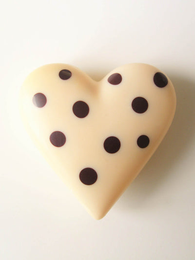 Nicky Grant White chocolate polka dot heart at Collagerie