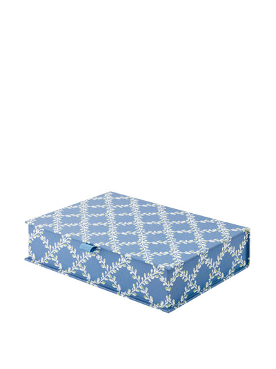Nina Campbell Bud Trellis A4 box file in blue at Collagerie