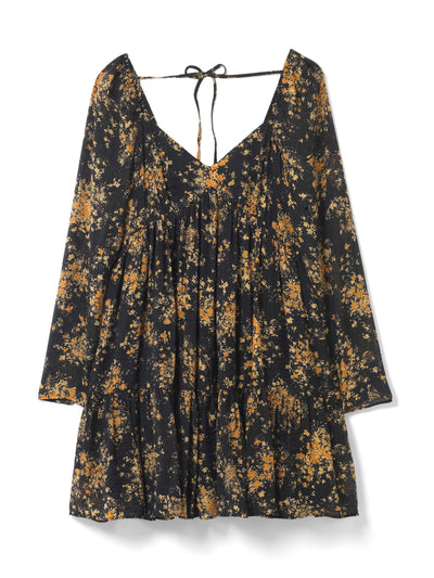 Nobody's Child Black floral Marti mini dress at Collagerie