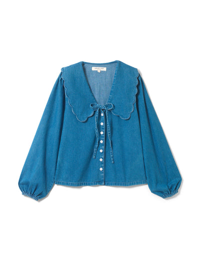 Nobody's Child Denim, long-sleeve Birdie blouse at Collagerie