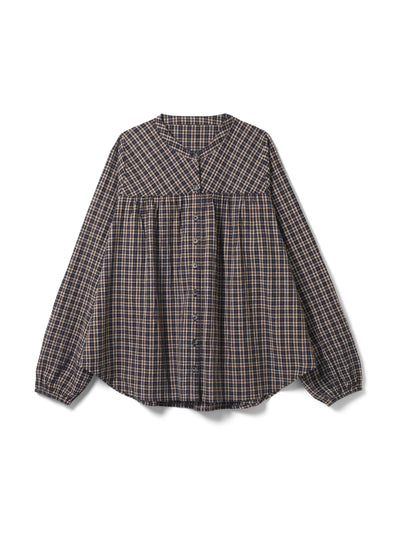 Nobody's Child Black check long sleeve blouse at Collagerie