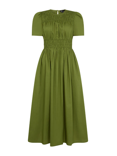 Nobody's Child Olive green midi dress at Collagerie