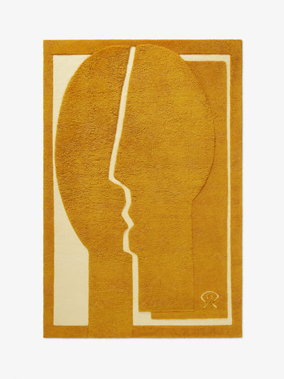 Nordic Knots Face Warm Ochre rug at Collagerie