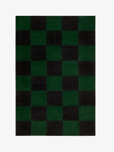 Nordic Knots Green squared rug at Collagerie