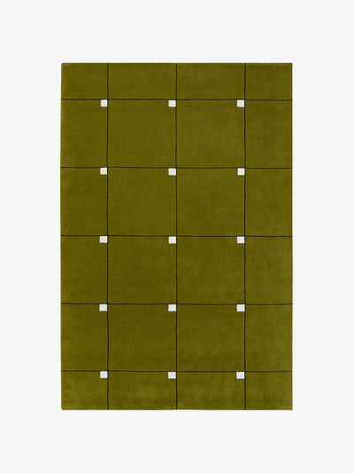 Nordic Knots Modern Milano green rug at Collagerie